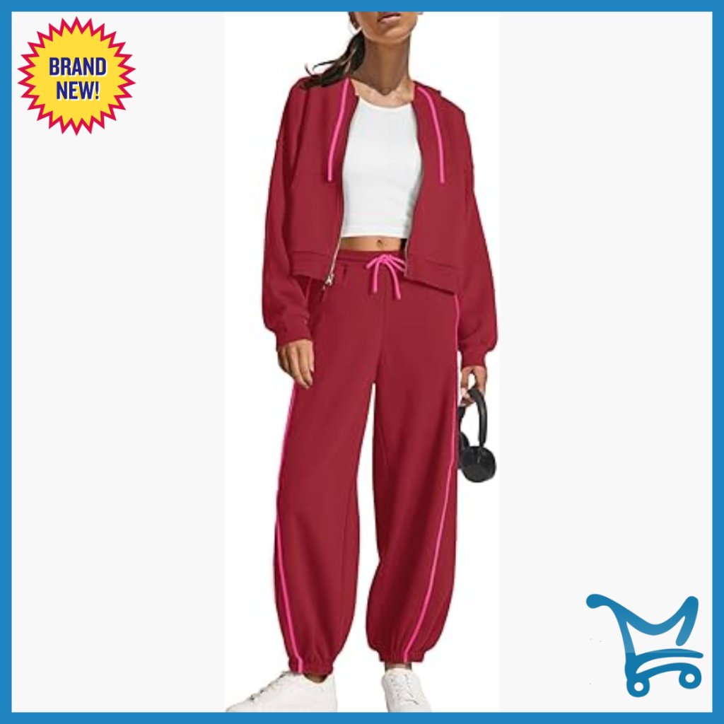 Women's Zip Up Hoodie And Barrel Sweatpants Lounge Set Size Small